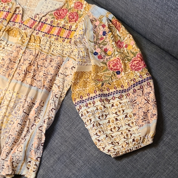 Savanna Jane Multicolor Boho Blouse with Embroidery - Picture 6 of 9